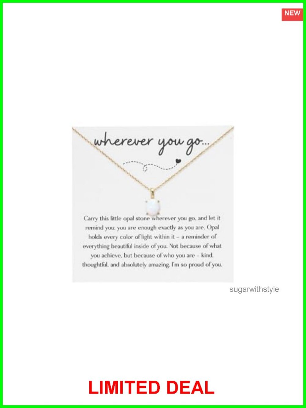 18K Gold Plated Opal Necklace Graduation Gift
